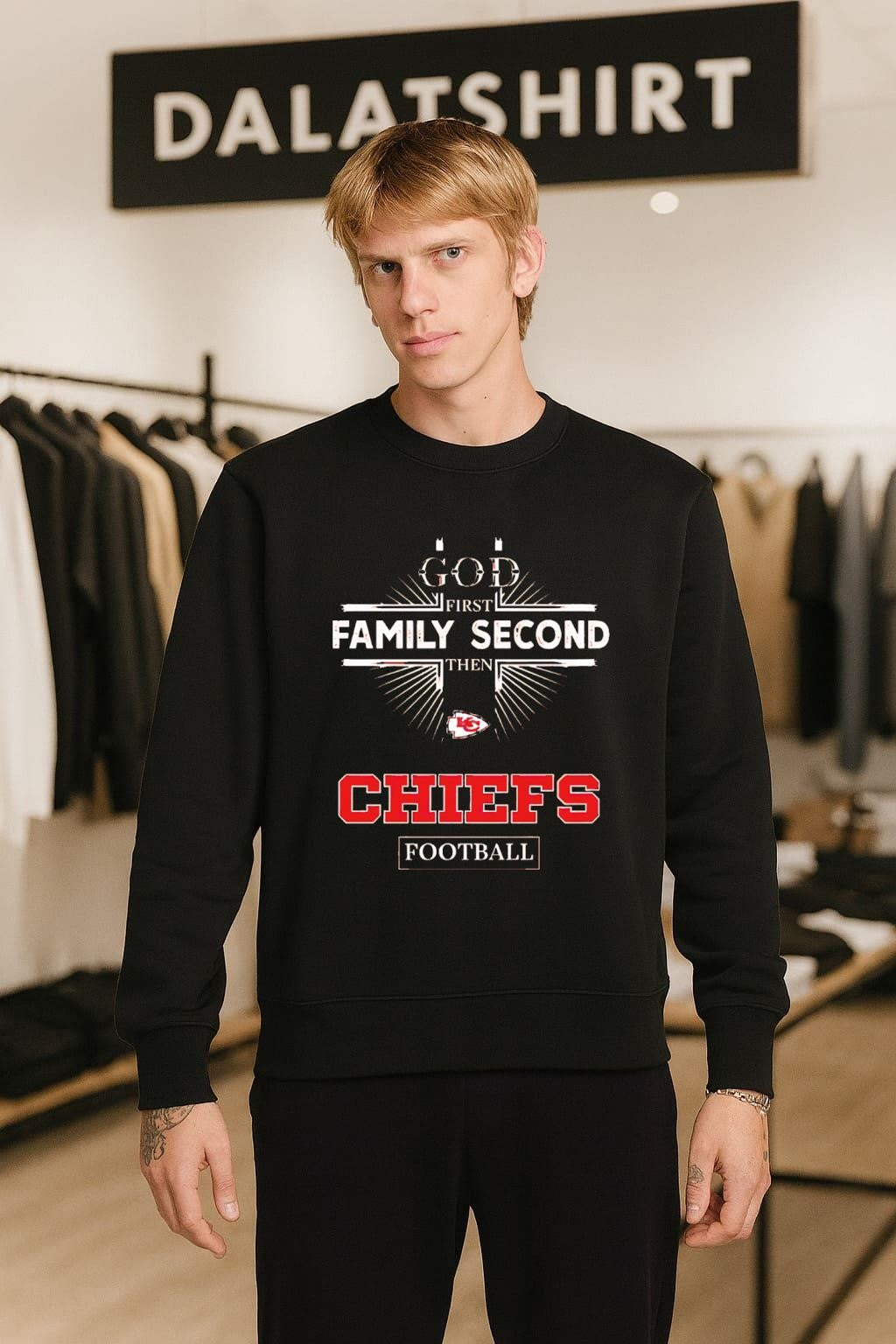 God First Family Second Then Chiefs Logo Football shirt