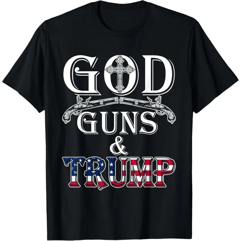 God Guns And Trump Shirt 2nd Amendment T Shirt Trump 45 T-Shirt made in usa Hoodie, Sweatshirt | TeeBloomCo.com