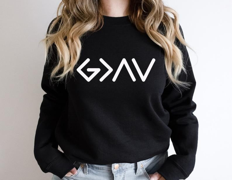 God is Greater Than the Highs and Lows Sweatshirt, Christian Hoodie, Bible Jesus Lover Gift, Faith Sweatshirt, Jesus ...