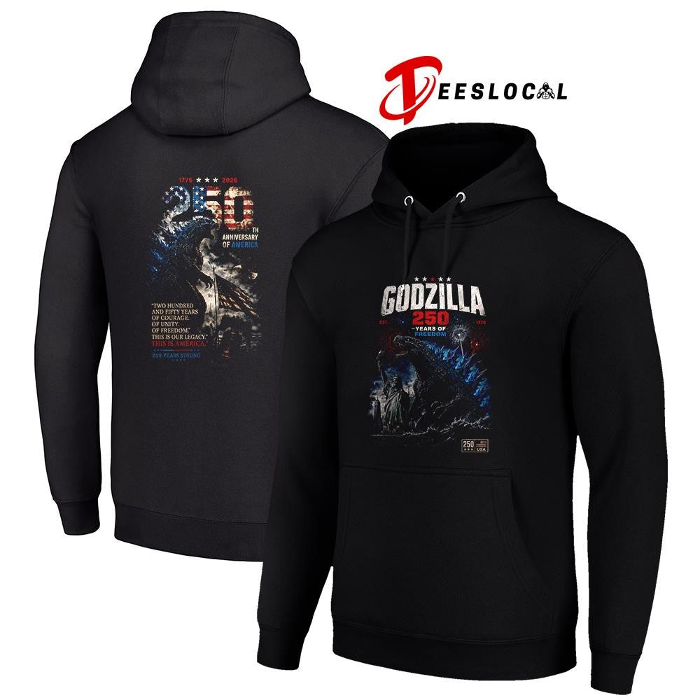 Godzilla 250 years of freedom two hundred and fifty years of courage of unity graphic shirt