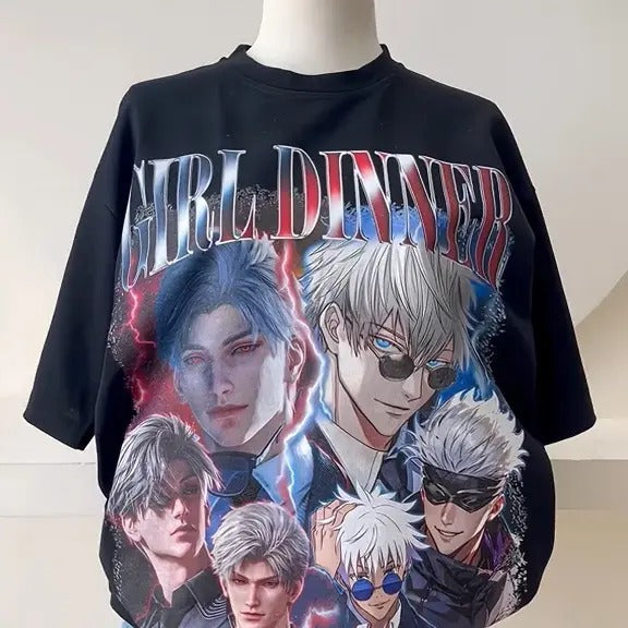 Gojo And Sylus Girl Dinner Tee, Anime shirt, Japanese Anime, Birthday Gift Hoodie, Sweatshirt | TeeBloomCo.com