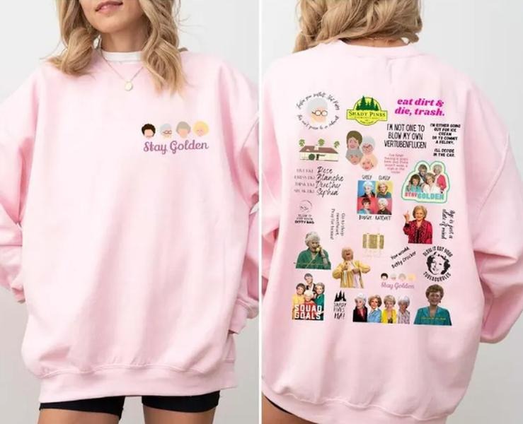 Golden Girls Lines Shirt, Hold Last To Your Friend Sweatshirt, Golden babes Preppy Edgy Hoodie, Golden Girls 80s Retro...