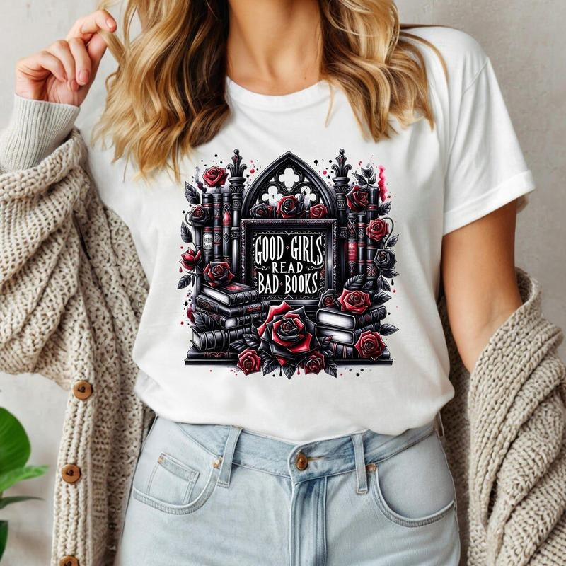 Good Girls Read Bad Books Shirts, Book Club Tshirt, Sarcastic Reading Shirt, Bookish T-shirt, Librarian Book Lover Gift,...