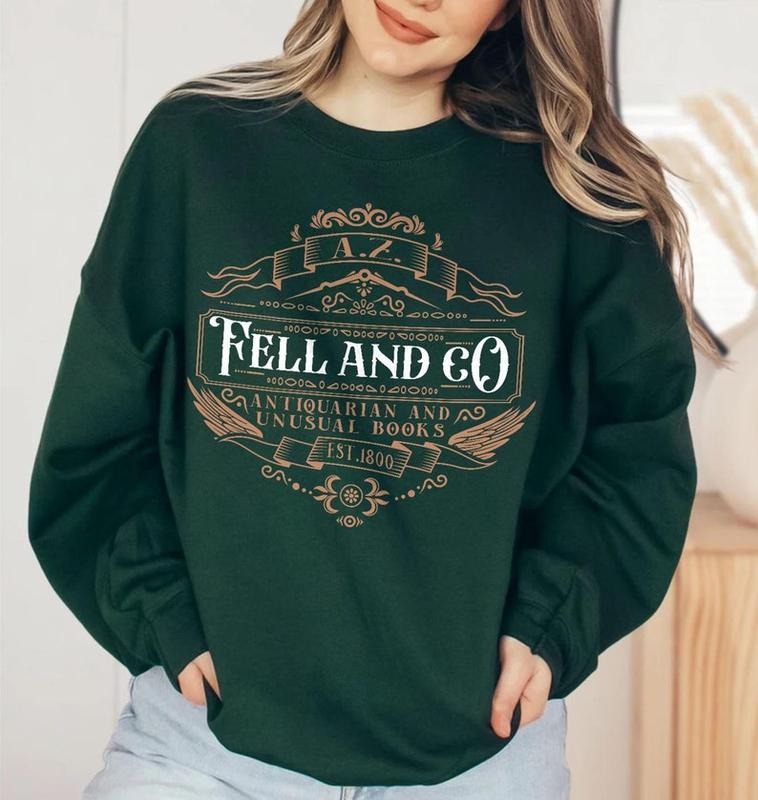 Good Omens Sweatshirt A.Z. FELL & CO Antiquities and Unusual Books Cozy Sweatshirt, AZFELL Graphic Sweater Ineffable...