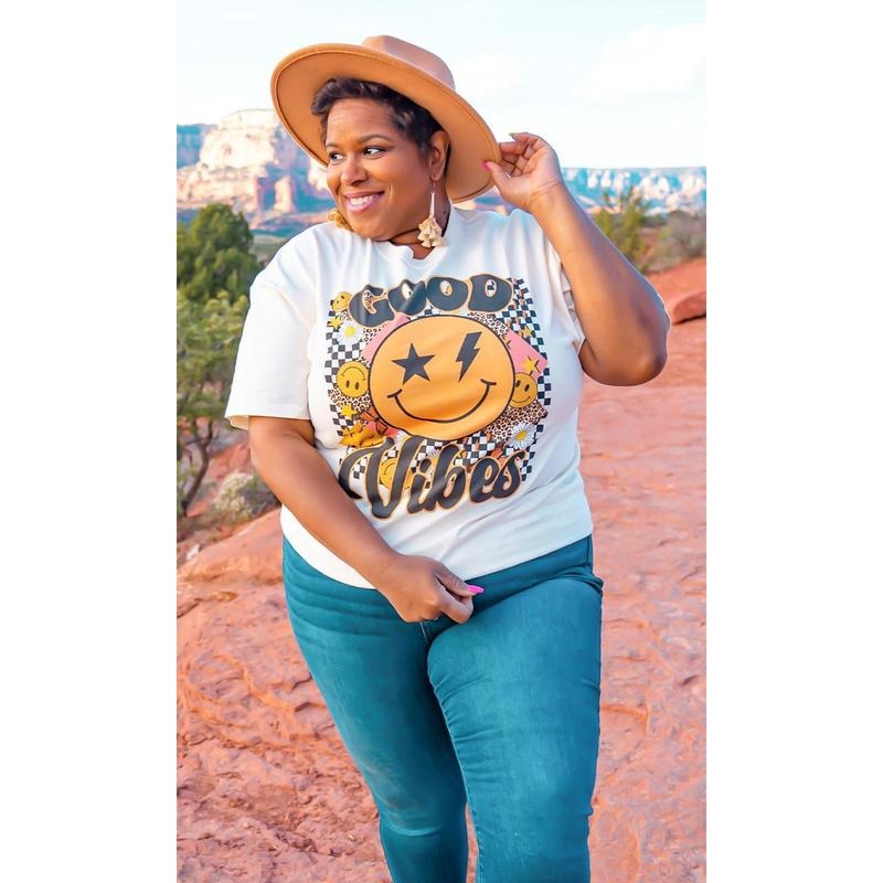 Good Vibes Graphic T-Shirt Cotton Sleeve Hoodie, Sweatshirt | TeeBloomCo.com