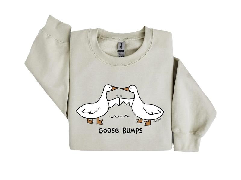 Goose Bump Sweatshirt, Silly Goose Sweater, Christmas Shirt Gift, Greetings Sweater, Couple Tee Gift, Unisex Sweatshirt,...