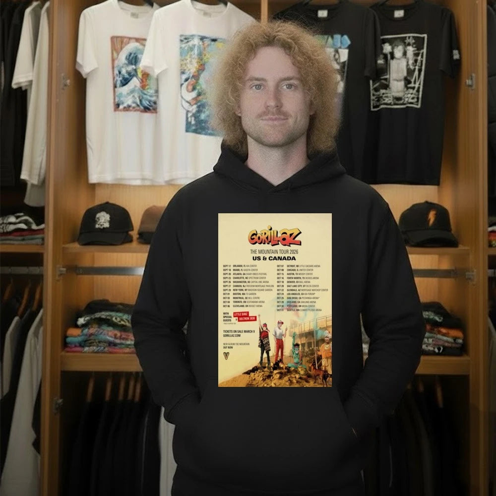 Gorillaz The Mountain US &amp; Canada 2026 Tour Poster Shirt