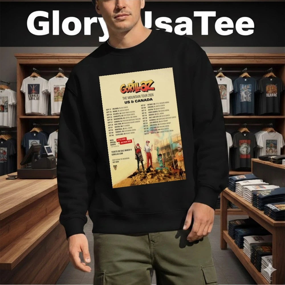 Gorillaz The Mountain US &amp; Canada 2026 Tour Poster Shirt