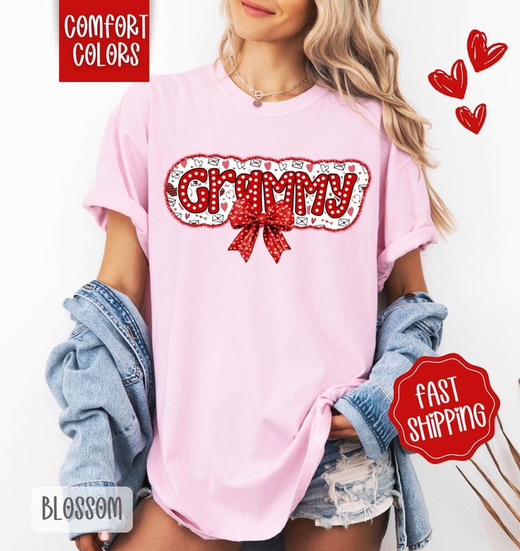 Grammy Valentine Shirt Comfort Colors, Valentine's Day Women's Tee, Cute Women's Tshirt Hoodie, Sweatshirt | TeeBloomCo.com