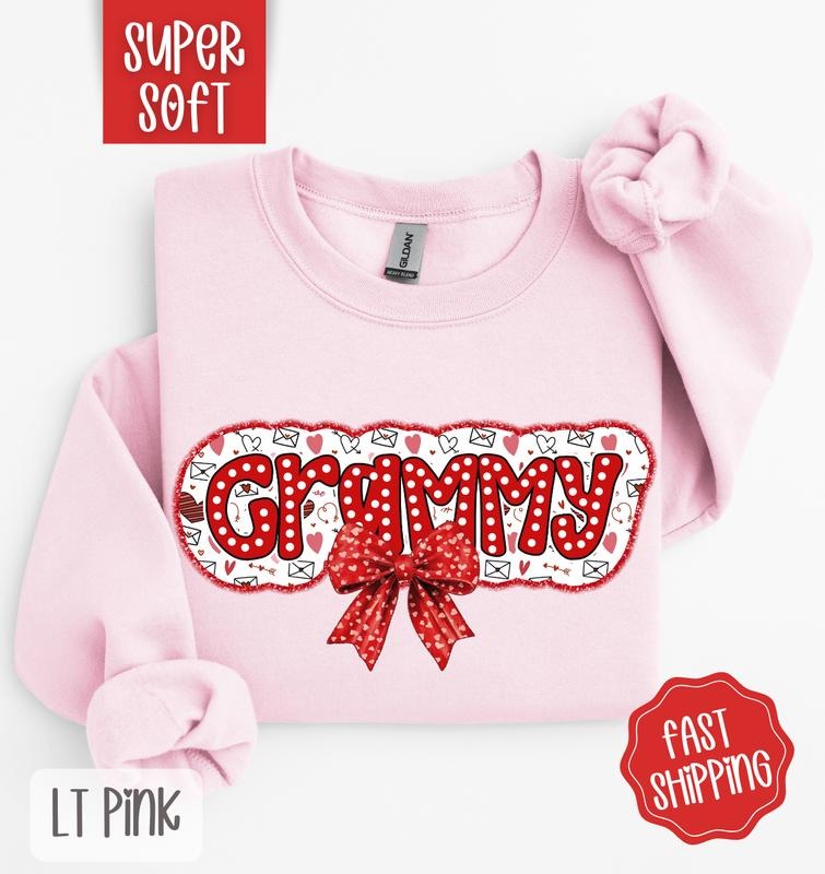 Grammy Valentine Sweatshirt, Valentine's Day Crewneck, Cute Women's Sweater T-Shirts, Hoodie | TeeBloomCo.com