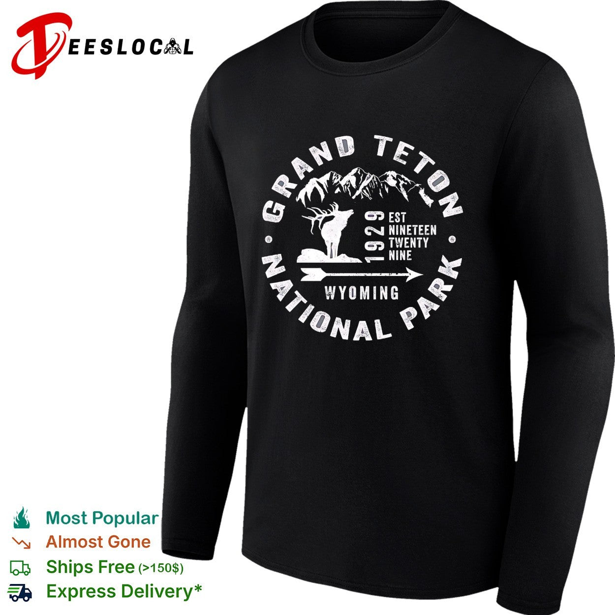 Grand Teton National Park Wyoming 1929 Est Nineteen Twenty Nine Elk Mountains shirt