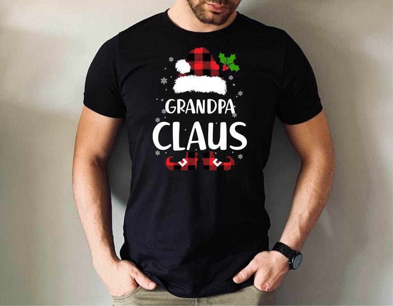 Grandpa Claus Santa Shirt, Grandpa Claus Dad Tshirt, Christmas Grandpa Tshirt, Xmas Grandfather Gift Tees, Unisex Short...