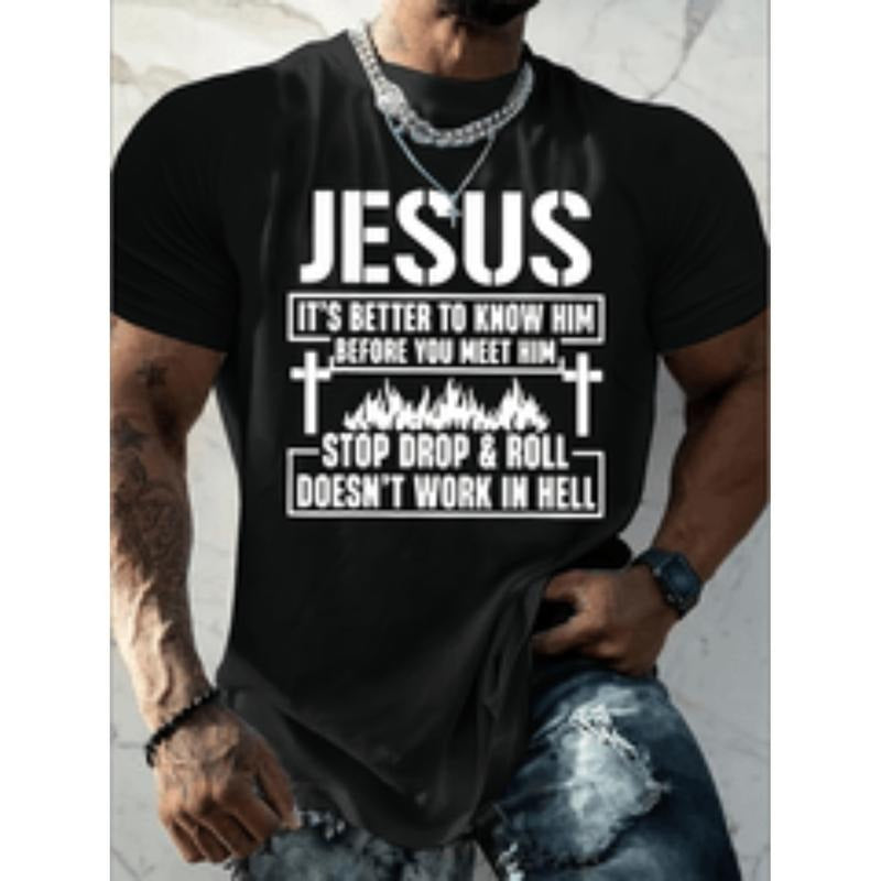[Graphic Tees] Cotton   its better to   him     him stop christian cotton t shirt quality comfortable and versatile mens...