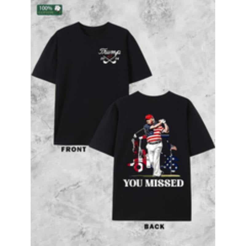 [Graphic Tees] Cotton mens   47 patriotic golf t shirt 100 cotton crew neck short sleeve tee     it back print american...