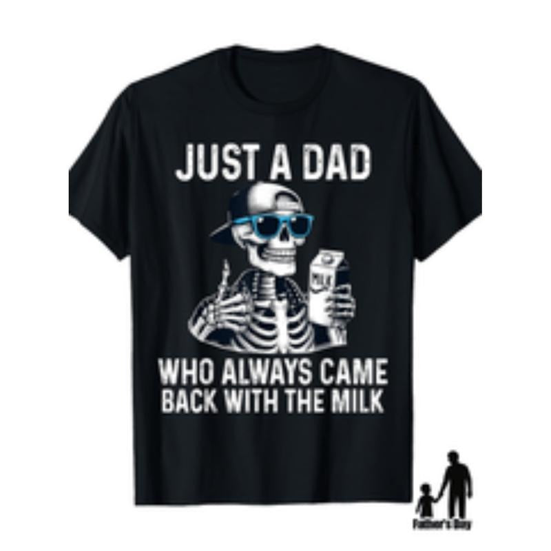 [Graphic Tees] Cotton mens funny just a dad who always   back with   graphic t shirt black cotton casual summer tee with...
