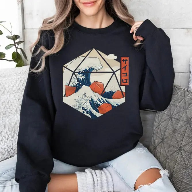Great Wave of Dice Shirt | d20 shirt | dungeons and dragons | dice dnd | dnd tshirt Hoodie, Sweatshirt | TeeBloomCo.com