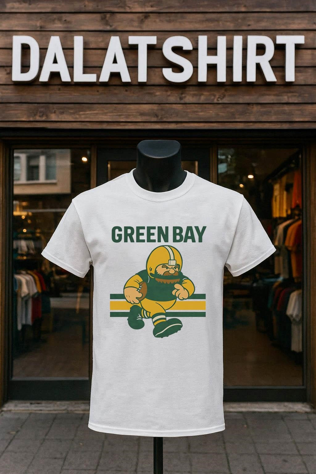 Green Bay Football Player Retro Character Sport shirt shirt