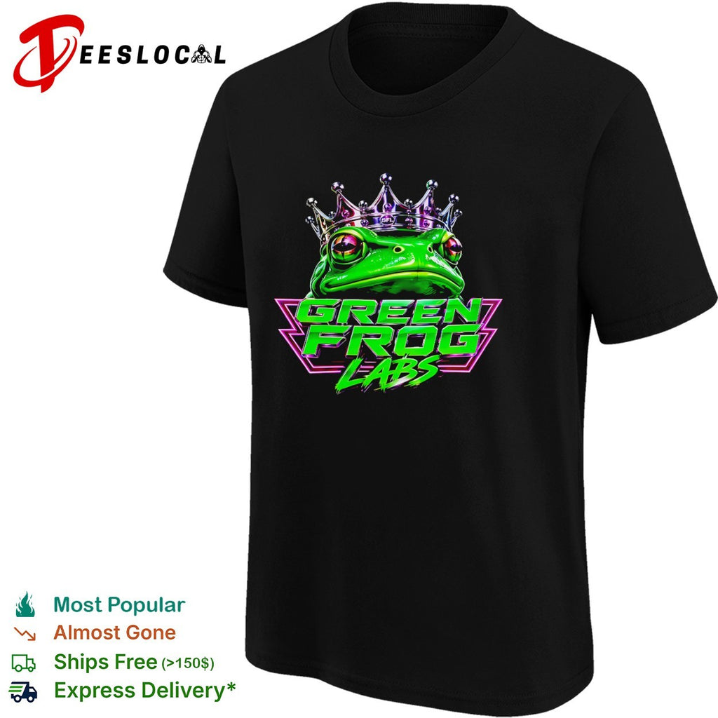 Green Frog Labs crown graphic logo shirt