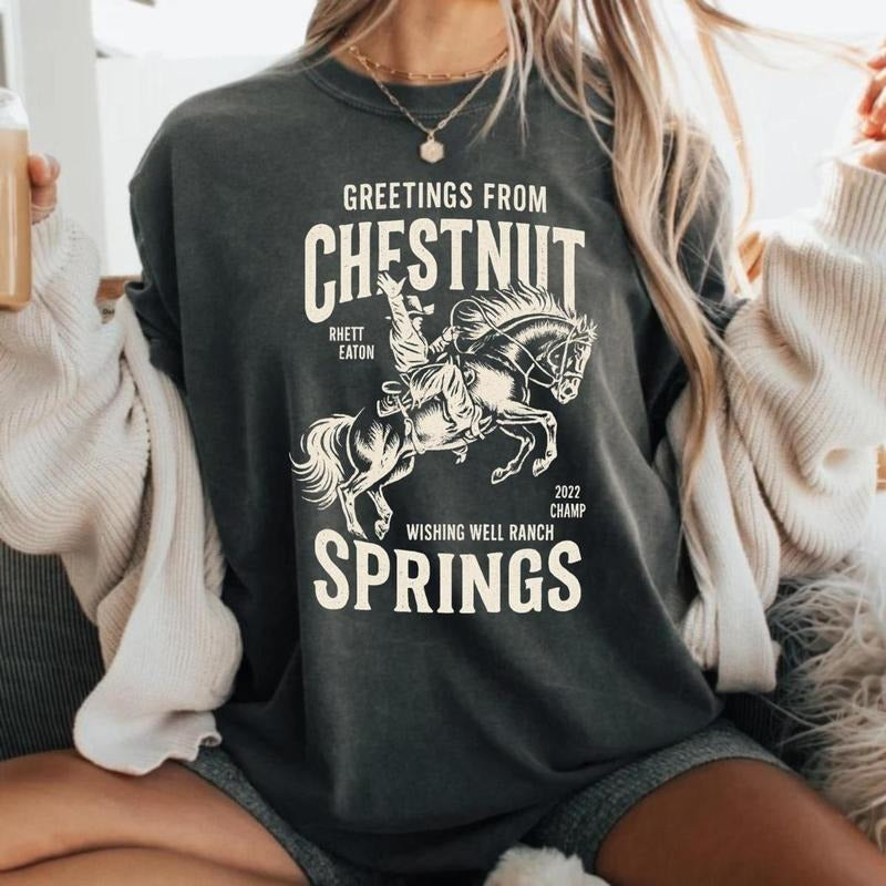 Greetings From Chestnut Springs Wishing Well Ranch T-Shirt, Rodeo Reader Gift T-Shirt, Elsie Silver Bookish T-Shirt,...