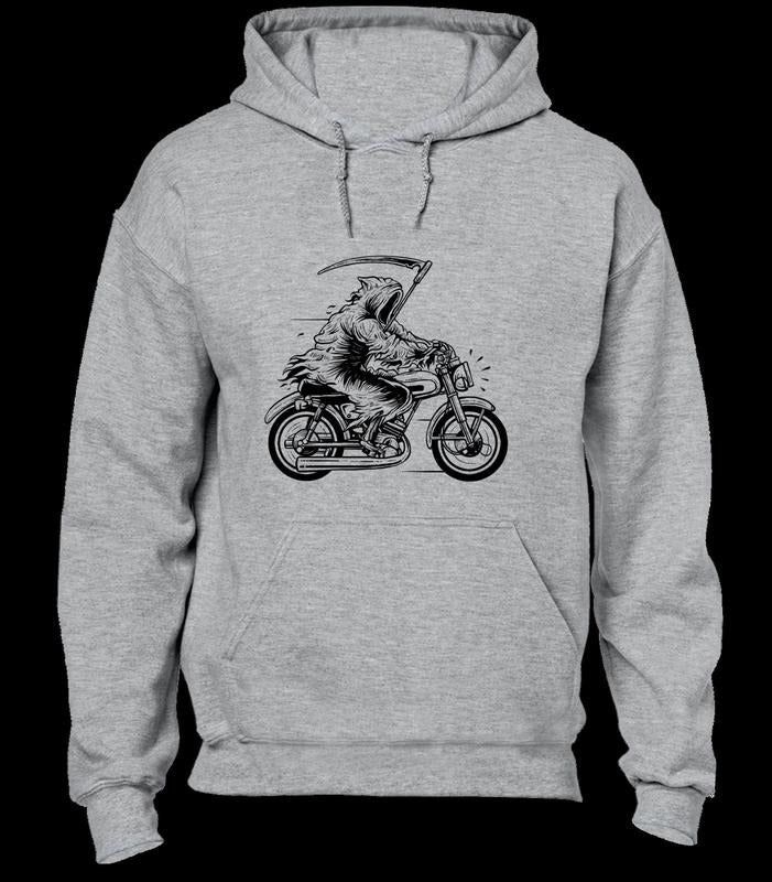 Grim Reaper Motorbike Hoody Hoodie Motorcycle Death Skull Biker Design Top Funny Top Gift Present Idea Dad Husband Cool...