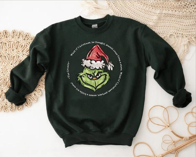 Grinch Christmas Sweatshirt, Grinch Sweatshirt, Christmas Sweatshirt, Grinch Sweatshirt, Christmas Vibe Hoodie, Funny...