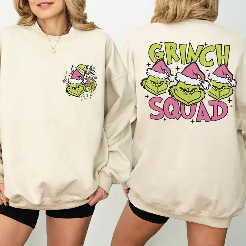Grinch Squad Christmas Sweatshirt, Grinchmas Sweatshirt, Funny Christmas Shirt, Christmas Gift For Men And Women, Xmas...