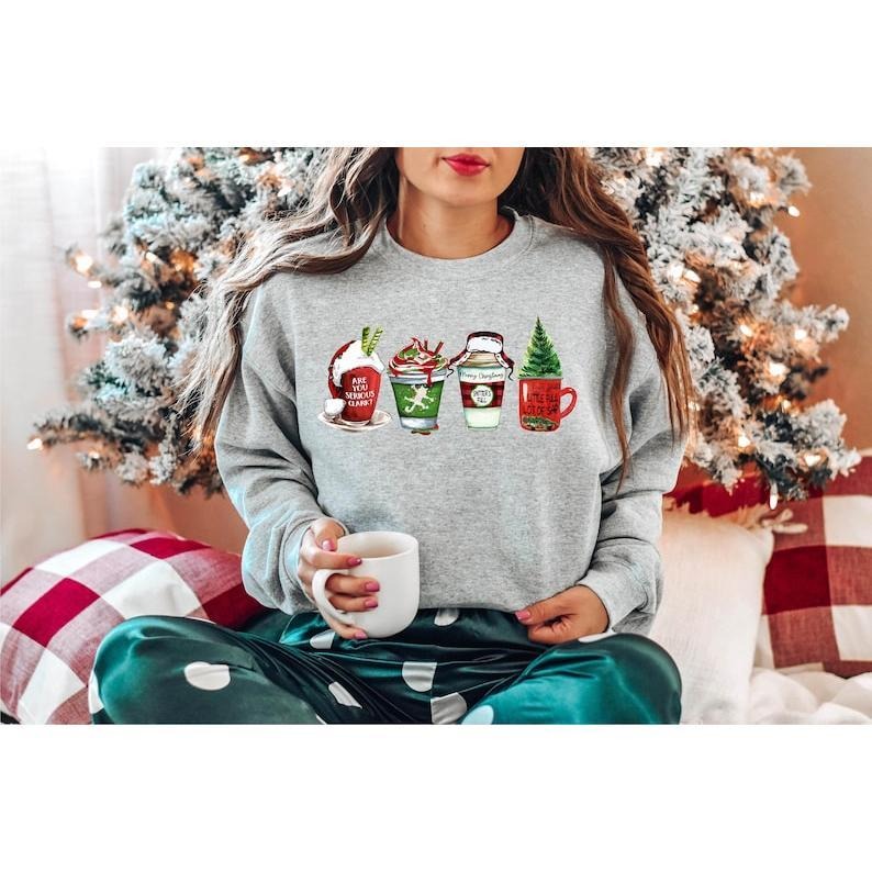 Griswold Family Sweater, Family Christmas Vacation Coffee Sweater, You Serious Clark, Retro Christmas Coffee Sweater...