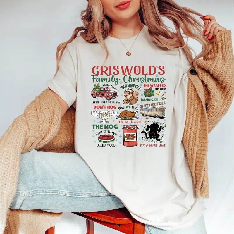Griswold's Family Christmas Shirt, Christmas Movie Sweater, Unisex Crewneck Sweatshirt & T-Shirt, Holiday Party Cotton...