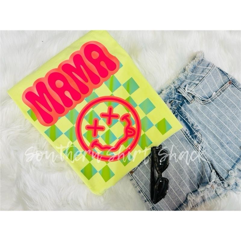 Groovy Mama T shirt  | Neon Lemon comfort colors T shirt top Hoodie, Sweatshirt | TeeBloomCo.com