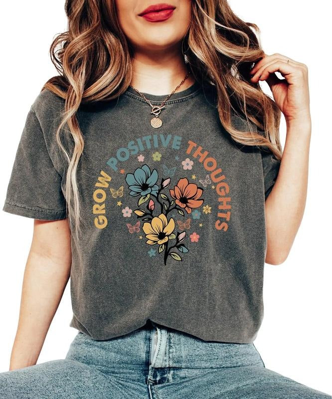 Grow Positive Thoughts Shirt, Growth Mindset Shirt, Mental Health Shirt, You Matter Shirt, Unisex T-Shirt, Short Sleeve...
