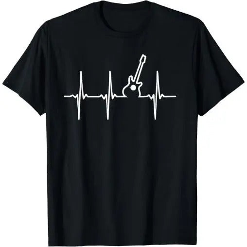 Guitar Heartbeat Instrument Gift T-Shirt Made in USA Hoodie, Sweatshirt | TeeBloomCo.com