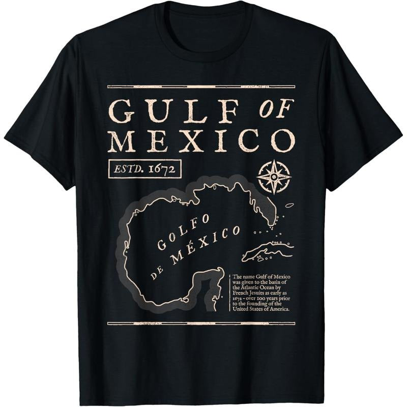 Gulf of Mexico 1672 Historic Map T-Shirt made in usa Hoodie, Sweatshirt | TeeBloomCo.com