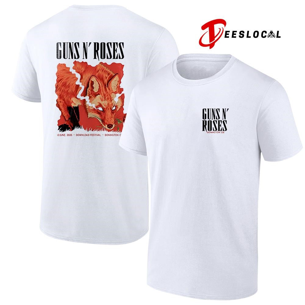 Guns N Roses Download festival Donington UK the red fox graphic shirt