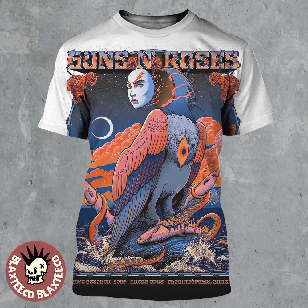 Guns N Roses Florianópolis Brazil 2025 Venue Poster At Arena Opus On October 21 2025 All Over Print Shirt
