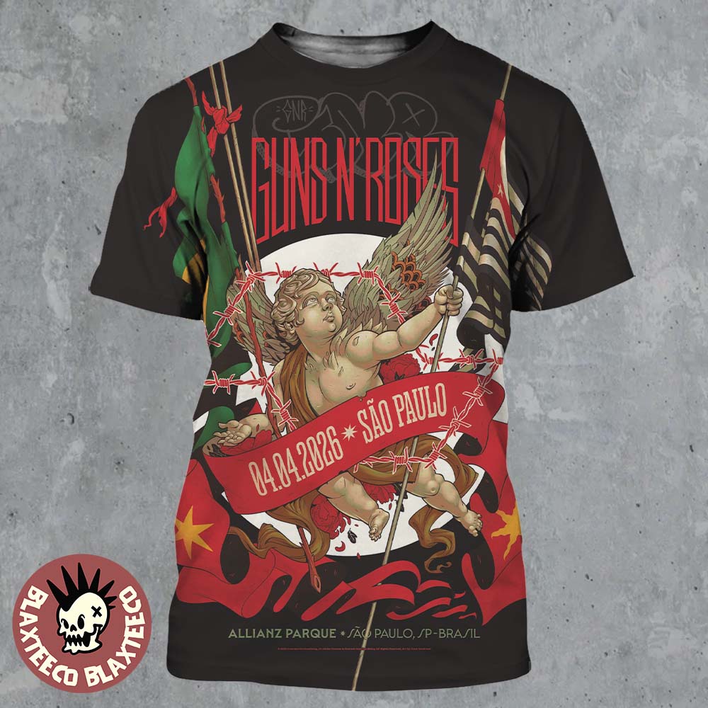 Guns N Roses Monsters Of Rock 2026 Venue Poster In Sao Paulo Brazil At Allianz Parque On April 4 2026 All Over Print Shirt
