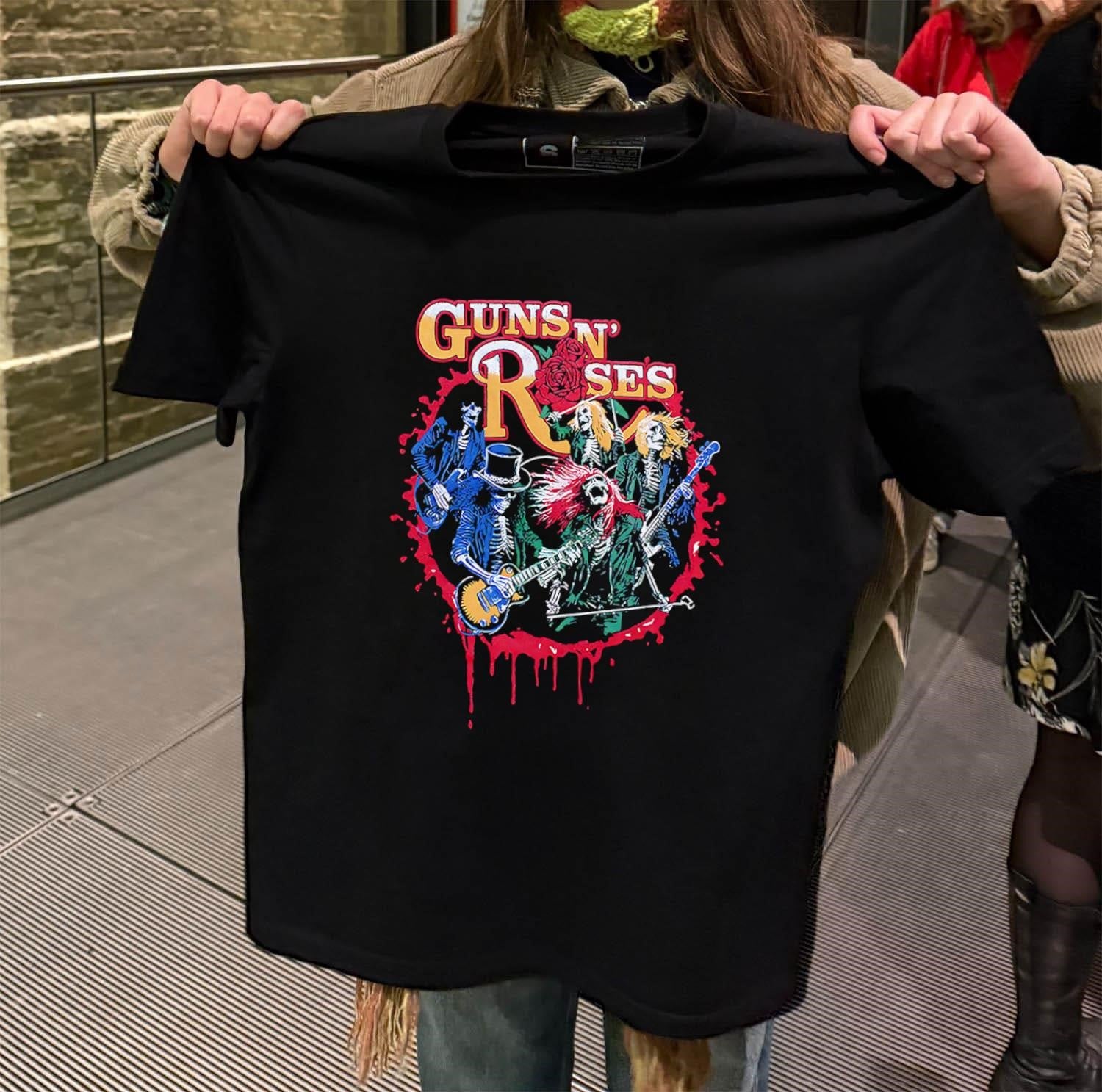 Guns N’ Roses Rock Band Skeleton Graphic Music Fan shirt
