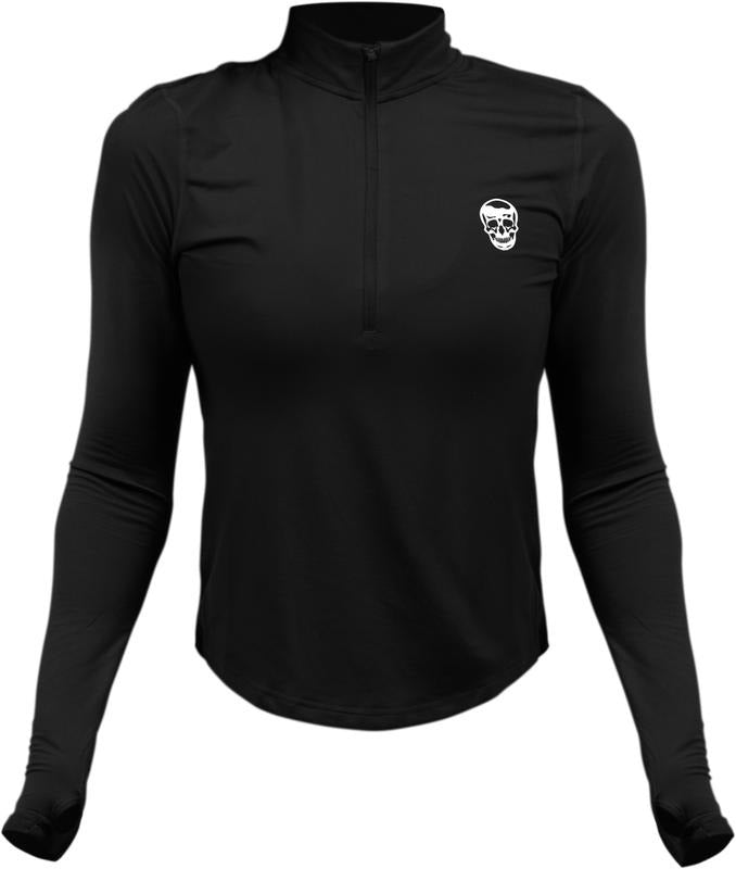 Gymreapers Women's Moisture-Wicking All-Day Comfort Quarter Zip Shirt with Reflective Logo Hoodie, Sweatshirt