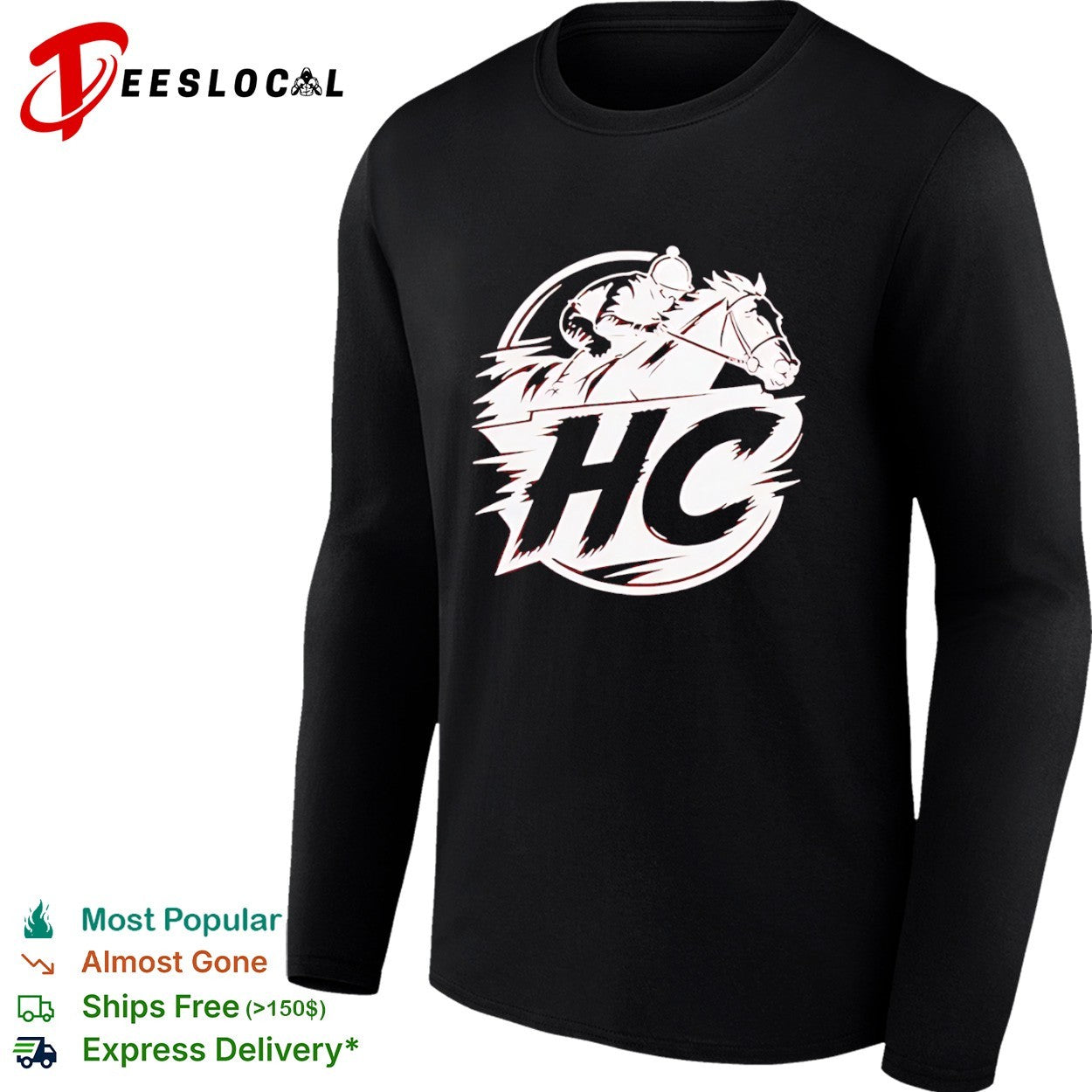 HC Horse Racing Equestrian Sports Mascot Jockey Speed Logo shirt