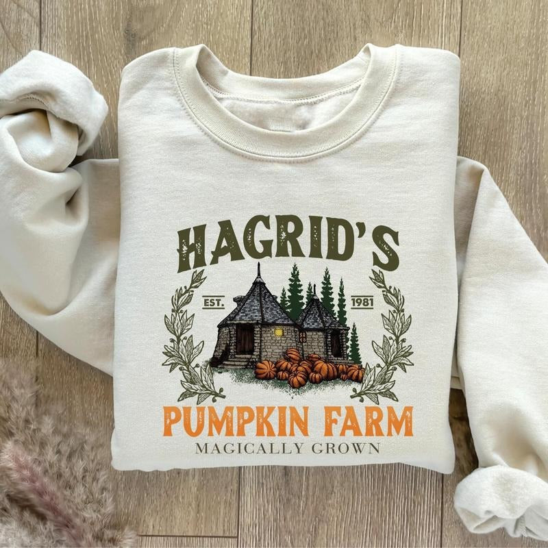 Hagrid's Pumpkin Patch Sweater Pumpkin Farm Crewneck Potter Book Christmas Birthday Gift Potterhead Fan Autumn Fall...