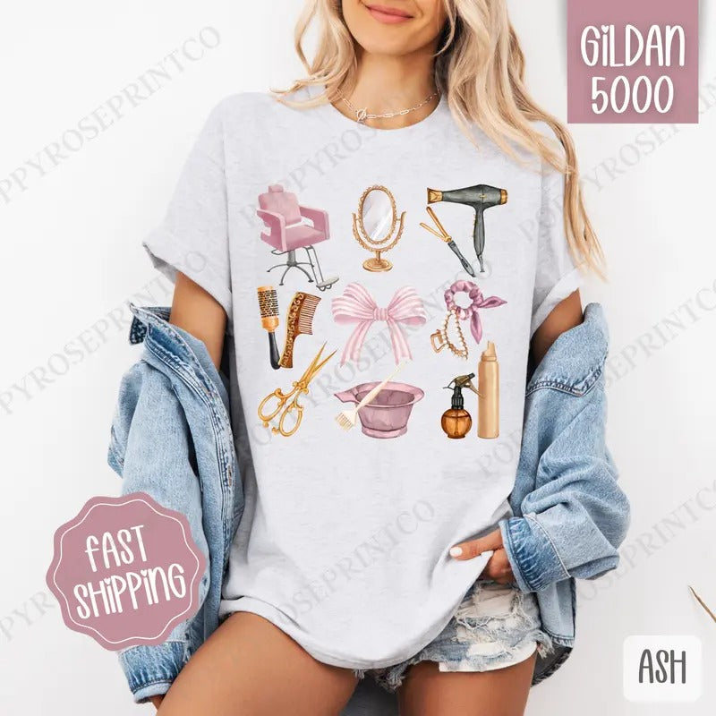 Hair Stylist Shirt Gildan, Hairdresser Tee, Funny Women's Tshirt Plus Sizes Hoodie, Sweatshirt | TeeBloomCo.com