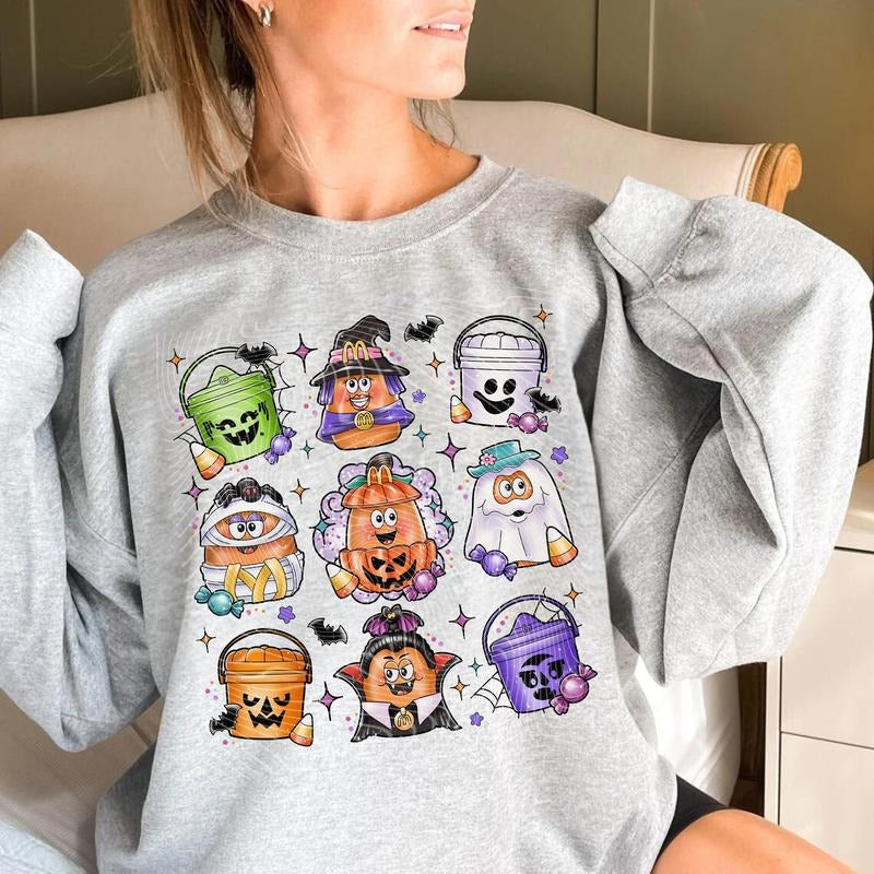 Halloween Chicken Nuggets Sweatshirt, 90s Retro Halloween Shirt, Spooky Nugget Crewneck Hoodie | TeeBloomCo.com