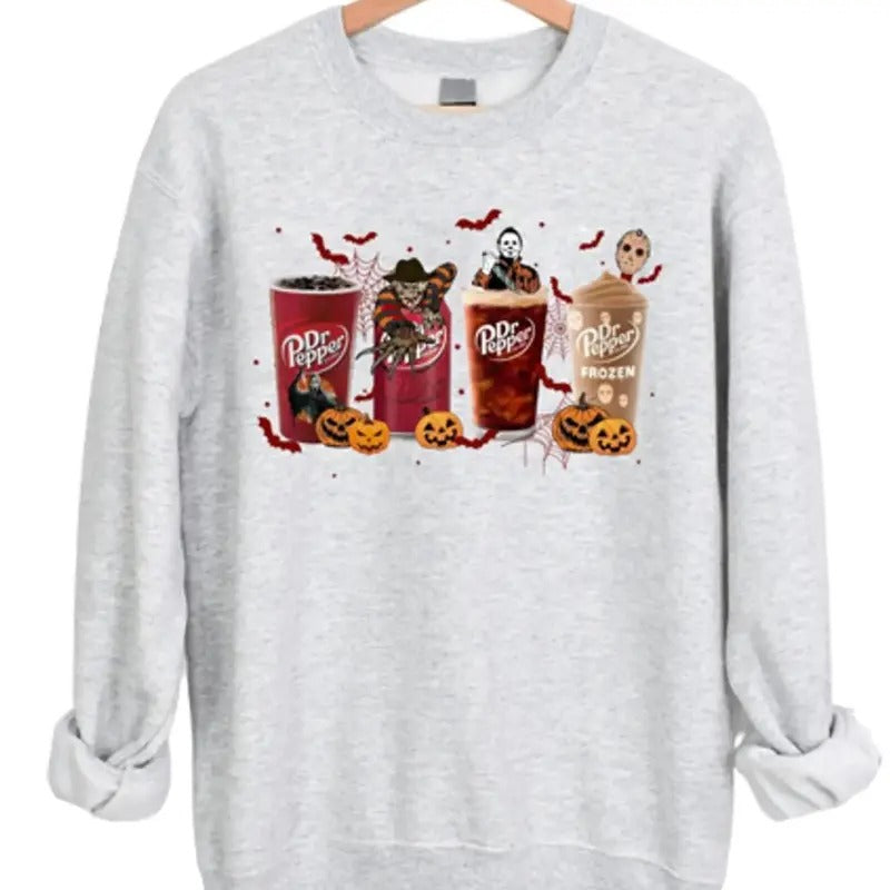 Halloween Dr Pepper Horror Characters Sweatshirt, Hoodie, Tshirt | TeeBloomCo.com
