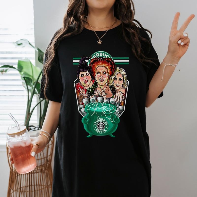 Halloween Gift Starbucks Coffee Hocus Pocus Movie Shirt Sanderson Sisters Winifred Sanderson Shirt Hoodie, Sweatshirt