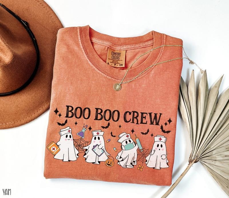 Halloween Nurse Shirt, Boo Boo Crew, Nurse Gift For Women, Spooky Season Shirt Hoodie, Sweatshirt | TeeBloomCo.com