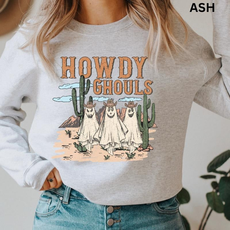 Halloween Oversized Crewneck, Boo Ghost 1 Sweatshirt, Oversized Halloween Graphic Crewneck, Cotton Pullover Spooky Season...