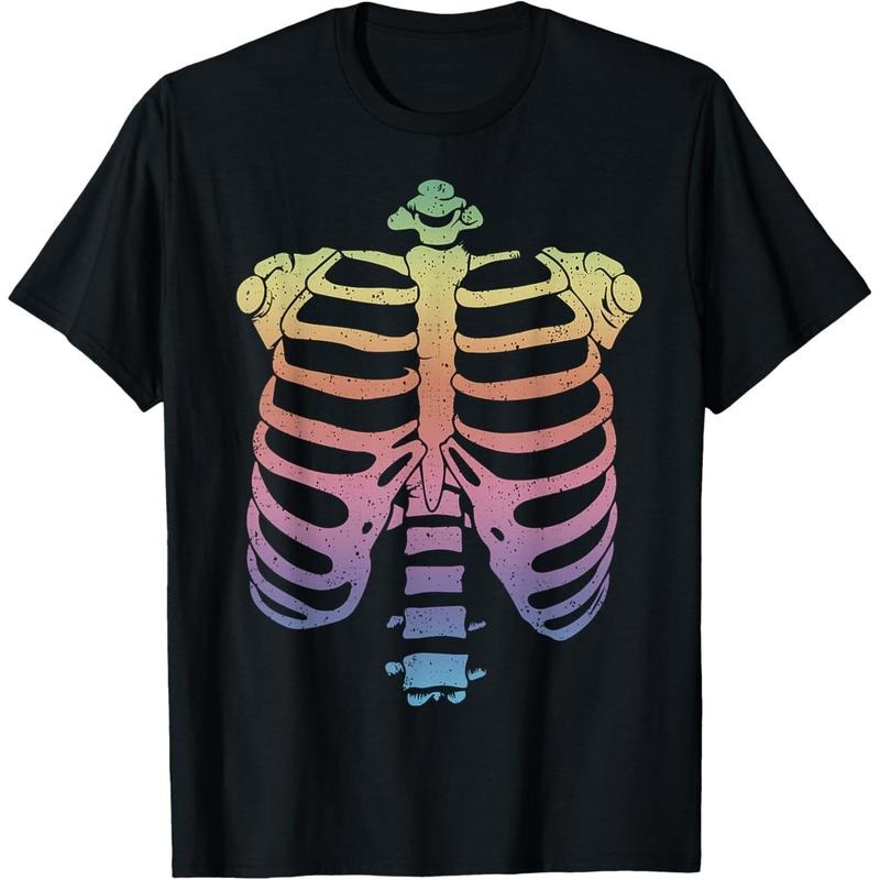 Halloween Skeleton Rib Cage T-Shirt Zombie Costume Tee Shirt T-Shirt made in usa Hoodie, Sweatshirt | TeeBloomCo.com