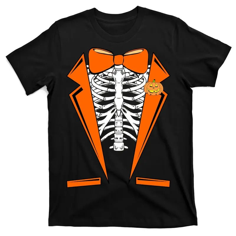 Halloween Skeleton Tuxedo Tux Funny Fun Pumpkin Costume T-Shirt Hoodie, Sweatshirt | TeeBloomCo.com