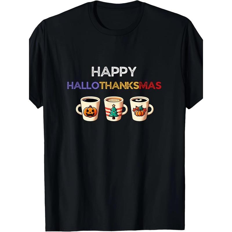 Halloween Thanksgiving Merry Christmas Coffee T-shirt Made in USA Hoodie, Sweatshirt | TeeBloomCo.com