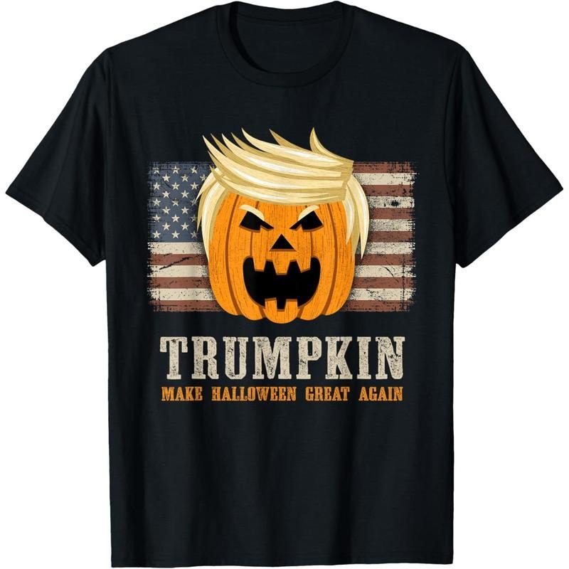 Halloween Trumpkin Vintage US Flag Funny T-Shirt made in usa Hoodie, Sweatshirt | TeeBloomCo.com