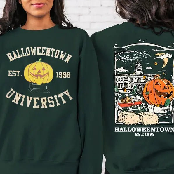 Halloweentown Est 1998 Back and Front Sweatshirt, Halloween Funny Shirt,  Halloweentown Est 1998 Sweatshirt,...